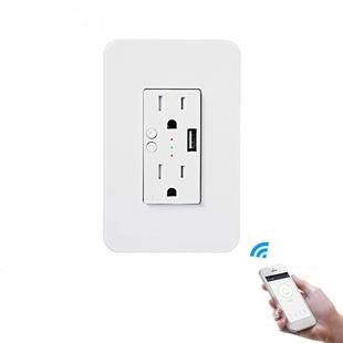 Smart Wall Socket 120 Type WIFI Remote Control Voice Control With USB Socket, Model:American Wall Socket