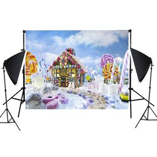 2.1m x 1.5m Candy House Lollipop 3D Children's Birthday Party Photography Background Cloth