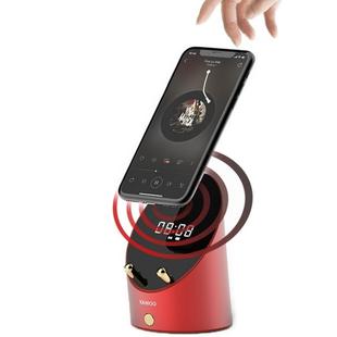 KAWOO Mini Portable Induction Metal Wireless Speaker, Support Bluetooth & Alarm Clock & Mobile Phone Bracket