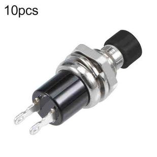 10 PCS 7mm Thread Multicolor 2 Pins Momentary Push Button Switch(Black)