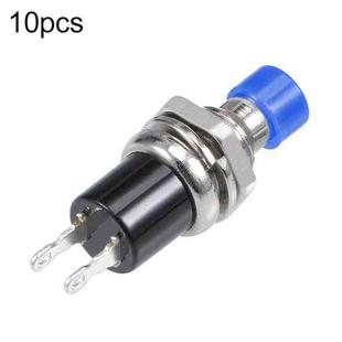 10 PCS 7mm Thread Multicolor 2 Pins Momentary Push Button Switch(Blue)