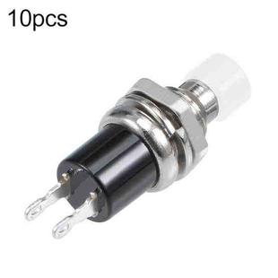 10 PCS 7mm Thread Multicolor 2 Pins Momentary Push Button Switch(White)