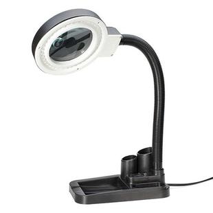 5X-10X Desktop A808LED Magnifying Glass Desk Lamp Welding Illuminator, Plug Type: US Plug