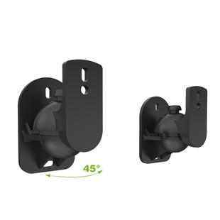 Pair Black Surround Sound Speaker Wall Mount Brackets 45 Degree Rotatable Design TV Wall Mount 8 x 4.5 x 5.8cm