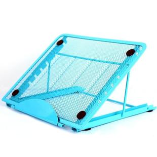Portable Desktop Folding Cooling Metal Mesh Adjustable Ventilated Holder(Blue)