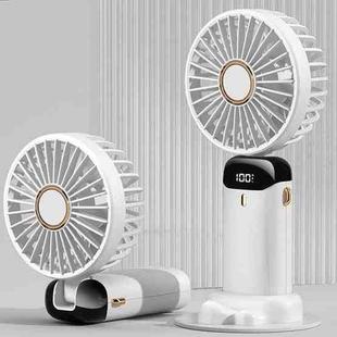 1500mAh USB Handheld Digital Display Folding Aromatherapy Fan (White)