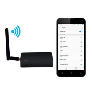 WeCast C28 4K Dual-Band Wireless WiFi Display DLNA Airplay Miracast Dongle Receiver + Router with Antenna, RK 3229 Quad-core Cortex-A7 up to 1.5GHz, RJ45, AV(Black)