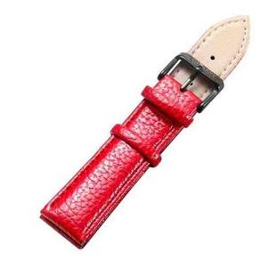 CAGARNY Simple Fashion Watches Band Black Buckle Leather Watch Band, Width: 20mm(Red)