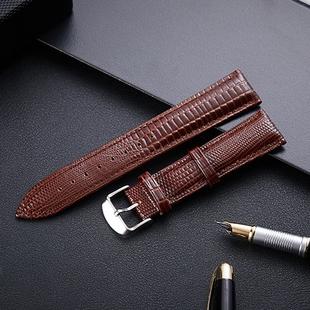 Lizard Texture Leather Strap  Watch Band, Size: 12mm(Coffee)