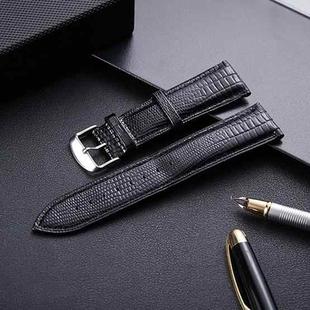 Lizard Texture Leather Strap  Watch Band, Size: 14mm(Black)