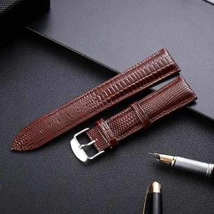 Lizard Texture Leather Strap  Watch Band, Size: 14mm(Coffee)
