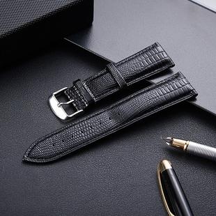 Lizard Texture Leather Strap  Watch Band, Size: 18mm(Black)