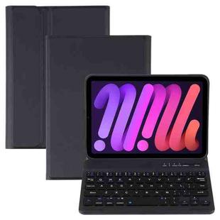 A06 Detachable Lambskin Texture Ultra-thin TPU Bluetooth Keyboard Leather Tablet Case with Stand For iPad mini 6 (Black)