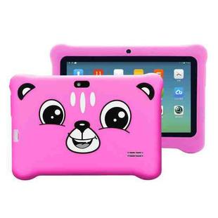 Q818 Kids Education Tablet PC, 7.0 inch, 512MB+8GB, Android 4.4 Allwinner A33 Quad Core 1.3GHz, Support WiFi / Bluetooth / OTG / FM / Dual Camera, with Silicone Case, US Plug(Pink)