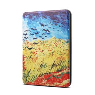 Van Gogh Oil Painting Pattern Horizontal Flip PU + TPU Leather Protective Case for Amazon Kindle Paperwhite 4 (2018), with Sleep & Wake-up Function