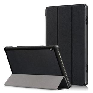 3-folding Custer Texture Deformation Flip Leather Case for Lenovo Tab M10 TB-X605F / X505F(Black)