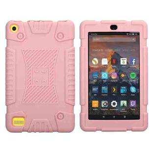 Full Coverage Silicone Shockproof Case for Amazon Kindle Fire HD 8 (2017)(Rose Gold)