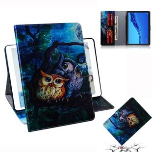 Oil Owl Pattern Horizontal Flip Leather Case for Huawei MediaPad M5 Lite 10.1, with Holder & Card Slot & Wallet