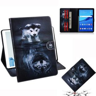 Wolf and Dog Pattern Horizontal Flip Leather Case for Huawei MediaPad T5, with Holder & Card Slot & Wallet