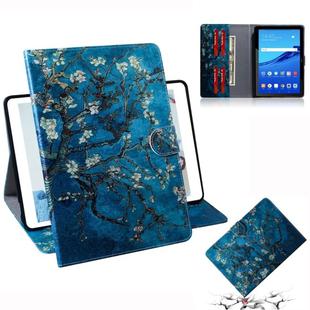 Apricot Blossom Pattern Horizontal Flip Leather Case for Huawei MediaPad T5, with Holder & Card Slot & Wallet