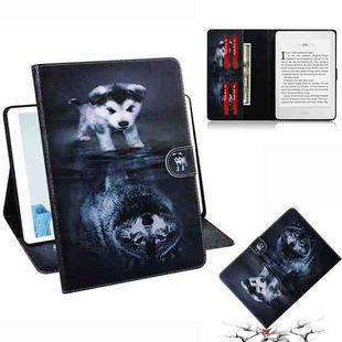 Wolf and Dog Pattern Horizontal Flip Leather Case for Amazon Kindle Paperwhite 4 (2018) / 3 / 2 / 1, with Holder & Card Slot & Wallet