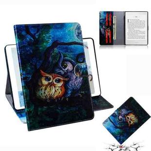 Oil Owl Pattern Horizontal Flip Leather Case for Amazon Kindle Paperwhite 4 (2018) / 3 / 2 / 1, with Holder & Card Slot & Wallet