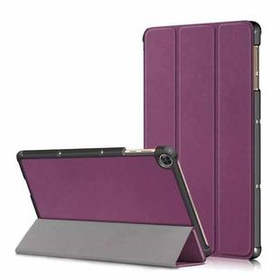 Custer Painted 3-folding Holder Tablet PC Leather Case For Honor Pad 7 10.1inch/X8/X8 Lite(Purple)