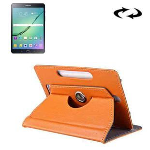 8 inch Tablets Leather Case Crazy Horse Texture 360 Degrees Rotation Protective Case Shell with Holder for Galaxy Tab S2 8.0 T715 / T710, Cube U16GT, ONDA Vi30W, Teclast P86(Orange)