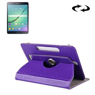 8 inch Tablets Leather Case Crazy Horse Texture 360 Degrees Rotation Protective Case Shell with Holder for Galaxy Tab S2 8.0 T715 / T710, Cube U16GT, ONDA Vi30W, Teclast P86(Purple)