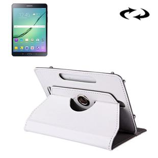 8 inch Tablets Leather Case Crazy Horse Texture 360 Degrees Rotation Protective Case Shell with Holder for Galaxy Tab S2 8.0 T715 / T710, Cube U16GT, ONDA Vi30W, Teclast P86(White)