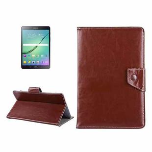 8 inch Tablets Leather Case Crazy Horse Texture Protective Case Shell with Holder for Galaxy Tab S2 8.0 T715 / T710, Cube U16GT, ONDA Vi30W, Teclast P86(Brown)