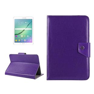 10 inch Tablets Leather Case Crazy Horse Texture Protective Case Shell with Holder for Asus ZenPad 10 Z300C, Huawei MediaPad M2 10.0-A01W, Cube IWORK10(Purple)