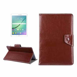10 inch Tablets Leather Case Crazy Horse Texture Protective Case Shell with Holder for Asus ZenPad 10 Z300C, Huawei MediaPad M2 10.0-A01W, Cube IWORK10(Brown)