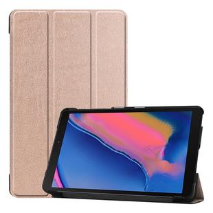 Custer Texture Horizontal Flip Leather Case for Galaxy Tab A 8.0 (2019) P205 / P200, with Three-folding Holder (Rose Gold)