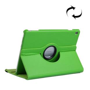 Litchi Texture Horizontal Flip 360 Degrees Rotation Leather Case for Huawei MediaPad T5 10.1, with Holder (Green)