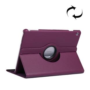 Litchi Texture Horizontal Flip 360 Degrees Rotation Leather Case for Huawei MediaPad T5 10.1, with Holder (Purple)