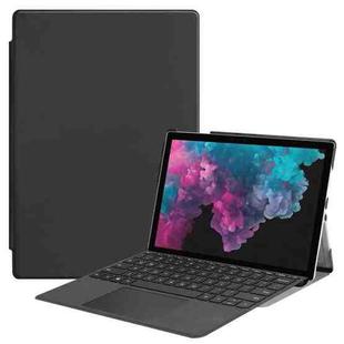 Custer Texture Horizontal Flip PU Leather Case for Microsoft Surface Pro 4 / 5 / 6 / 7 12.3 inch, with Holder & Pen Slot(Black)