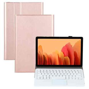A500-A Detachable Bluetooth Keyboard Ultrathin Horizontal Flip Leather Tablet Case with Touchpad & Holder for Samsung Galaxy Tab A7 10.4 (2020) T500 / T505(Rose Gold)
