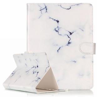 For 8 inch Tablet PC White Marble Pattern universal Horizontal Flip Leather Case with Holder & Card Slots & Wallet(Black)