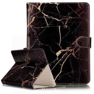For 10 inch Tablet PC Black Gold Marble Pattern universal Horizontal Flip Leather Case with Holder & Card Slots & Wallet(Brown)