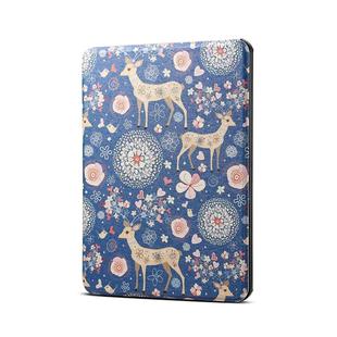 Reindeer Blue Pattern Horizontal Flip PU Leather Protective Case for Amazon Kindle 2019, with Sleep & Wake-up Funtion