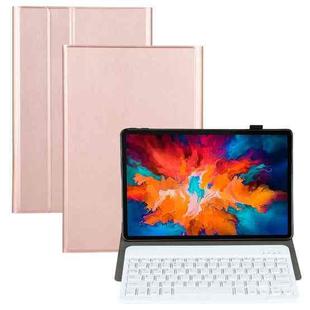 AM13 2 in 1 Removable Bluetooth Keyboard + Protective Leather Tablet Case with Holder for Lenovo Tab P11 Pro (TB-XJ706F)(Rose Gold)