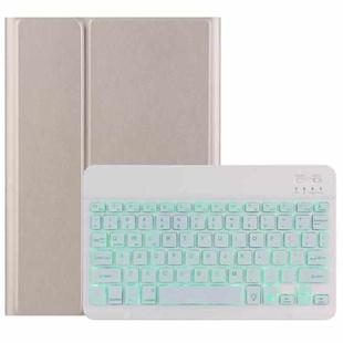 DY-M10ReL-S 2 in 1 Removable Bluetooth Keyboard + Protective Leather Tablet Case with Backlight & Holder for Lenovo Tab M10 FHD REL(Gold)