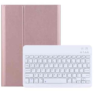 DY-M10ReL 2 in 1 Removable Bluetooth Keyboard + Protective Leather Tablet Case with Holder for Lenovo Tab M10 FHD REL(Rose Gold)