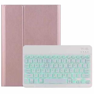 DY-P10-S 2 in 1 Removable Bluetooth Keyboard + Protective Leather Tablet Case with Backlight & Holder for Lenovo Tab P10 10.1 inch(Rose Gold)