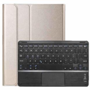 DY-E10 2 in 1 Removable Bluetooth Keyboard + Protective Leather Tablet Case with Touchpad & Holder for Lenovo Tab E10(Gold)