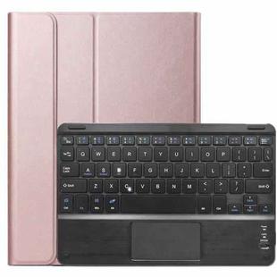 DY-E10 2 in 1 Removable Bluetooth Keyboard + Protective Leather Tablet Case with Touchpad & Holder for Lenovo Tab E10(Rose Gold)
