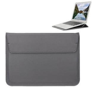Universal Envelope Style PU Leather Case with Holder for Ultrathin Notebook Tablet PC 15.4 inch, Size: 39x28x1.5cm(Grey)