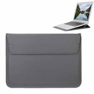 Universal Envelope Style PU Leather Case with Holder for Ultrathin Notebook Tablet PC 13.3 inch, Size: 35x25x1.5cm(Grey)