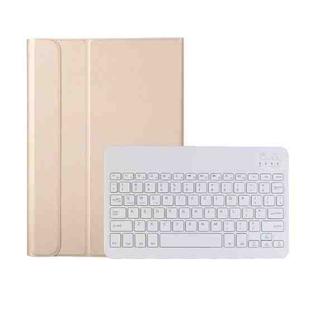 AK10 2 in 1 Detachable Bluetooth Keyboard + Lambskin Texture TPU Protective Leather Tablet Case with Holder for Lenovo Qitian K10 TB-X6C6X(Gold)